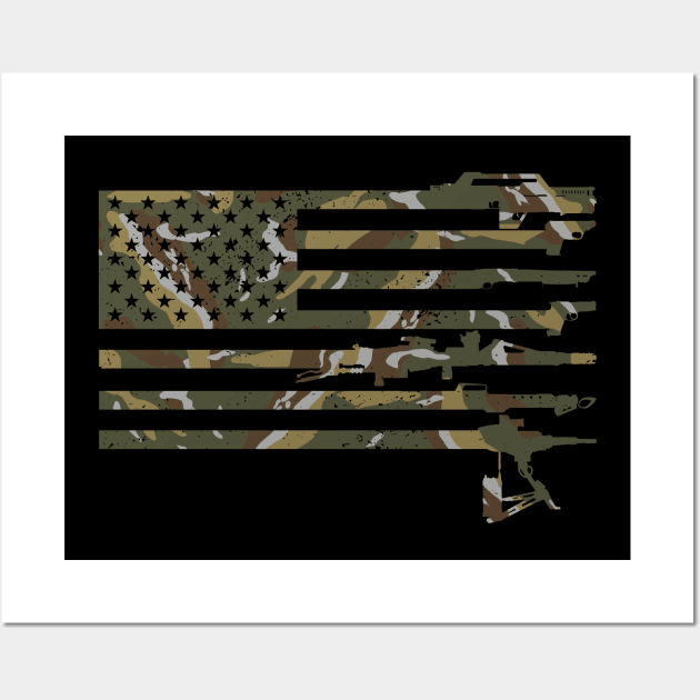 US Flag - USCM Arms - USCM Camo Wall Art by CCDesign